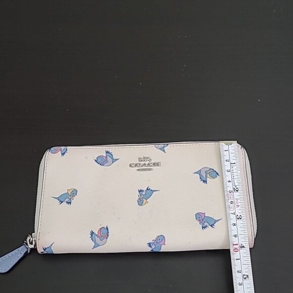 Coach X Disney Cinderella Accordion Zip Wallet with Blue Bird Design C2893 - Picture 3 of 7